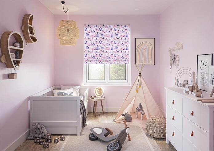 Magic Castle, Fairy Purple - Motorised Roman Blind - Image 8